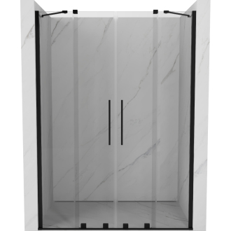 Mexen Velar Duo posuvné sprchové dvere 150 cm, priehľadné, čierne - 871-150-000-02-70