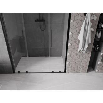 Mexen Velar Duo posuvné sprchové dvere 150 cm, priehľadné, čierne - 871-150-000-02-70