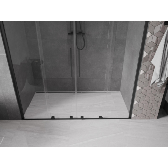 Mexen Velar Duo posuvné sprchové dvere 200 cm, priehľadné, čierne - 871-200-000-02-70