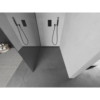 Mexen Kyoto Walk-in sprchová stena 130 x 200 cm, 8 mm zrkadlo, čierna - 800-130-101-70-50
