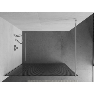 Mexen Kyoto Walk-in sprchová stena 100 x 200 cm, pruhy 8 mm, chróm - 800-100-101-01-09