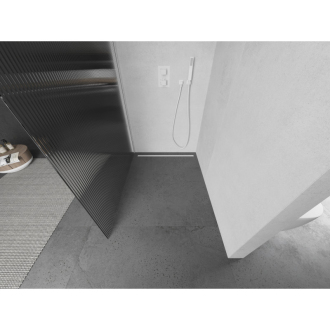 Mexen Kyoto Walk-in sprchová stena 70 x 200 cm, pruhy 8 mm, biela - 800-070-101-20-09