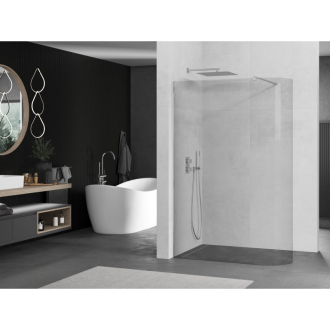 Mexen Kyoto zaoblená sprchová stena Walk-in 140 x 200 cm, transparentná 8 mm, chróm - 800-140-101-01-06