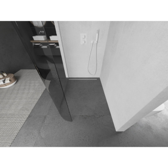 Mexen Kyoto zaoblená sprchová stena Walk-in 90 x 200 cm, transparentná 8 mm, biela - 800-090-101-20-06