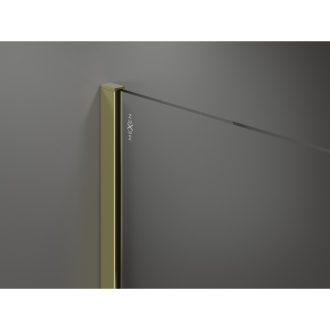 Mexen Kyoto zaoblená sprchová stena Walk-in 80 x 200 cm, transparentná 8 mm, zlatá - 800-080-101-50-06