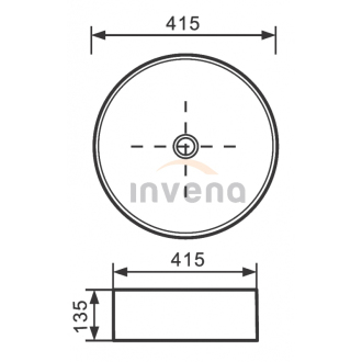 Invena KETO CE-14-001-C Umývadlo na dosku 42 cm