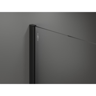 Mexen Kyoto zaoblená sprchová stena Walk-in 90 x 200 cm, transparentná 8 mm, čierna - 800-090-101-70-06