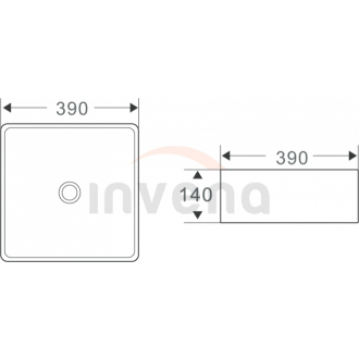 Invena REJA CE-15-001-C Umývadlo na dosku 39 cm