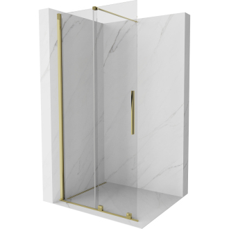 Mexen Velar Walk-in sprchová stena 90x200 cm, 8 transparent, zlatá 871-090-000-03-50