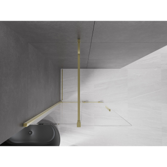 Mexen Velar Walk-in sprchová stena 90x200 cm, 8 transparent, zlatá 871-090-000-03-50