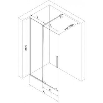 Mexen Velar Walk-in sprchová stena 80x200, 8 transp., ružové zlato 871-080-000-03-60