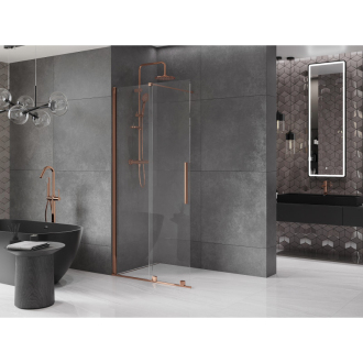 Mexen Velar Walk-in sprchová stena 80x200, 8 transp., ružové zlato 871-080-000-03-60