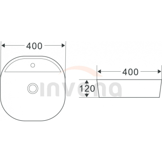 Invena PEJTO CE-17-001-C Umývadlo na dosku 40 cm