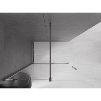 Mexen Velar Walk-in sprchová stena 140x200, transp. 8, šedá kefa. 871-140-000-03-66