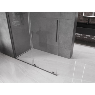 Mexen Velar Walk-in sprchová stena 140x200, transp. 8, šedá kefa. 871-140-000-03-66