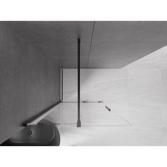 Mexen Velar Walk-in výsuvná sprchová stena 120 x 200 cm, transparentná 8 mm, čierna - 871-120-000-03-70