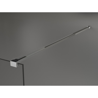 Mexen Kioto voľne stojaca sprchová stena 150x200 cm, čierny vzor 8, chróm 800-150-002-01-70