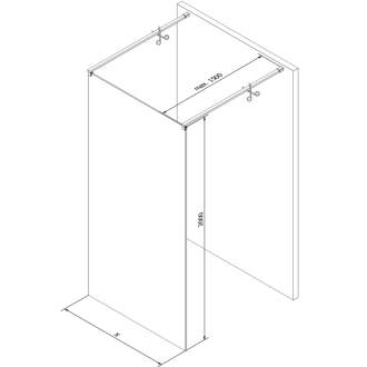 Mexen Kioto voľne stojaca sprchová stena 150x200 cm, čierny vzor 8, chróm 800-150-002-01-70