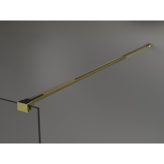 Mexen Kioto voľne stojaca sprchová stena 150x200 cm, čierny vzor 8, zlatá 800-150-002-50-70