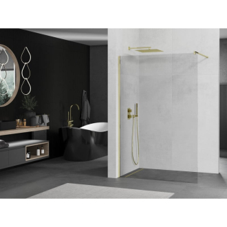 Mexen Kioto Walk-in sprchová stena 135x200 cm, transparent 8, zlatá 800-135-101-50-00