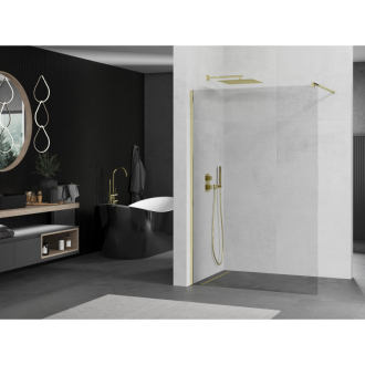 Mexen Kioto Walk-in sprchová stena 155x200 cm, transparent 8, zlatá 800-155-101-50-00
