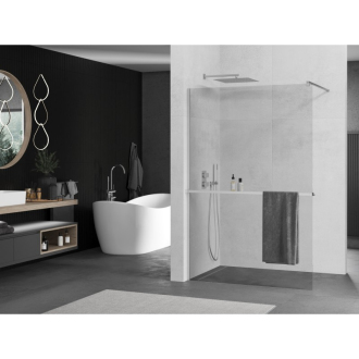 Mexen KIOTO+ zástena Walk-in s policou 75x200 cm, transparent, chróm 800-075-121-01-00