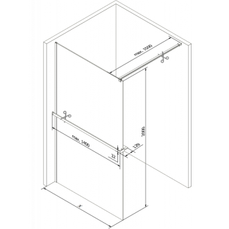 Mexen KIOTO+ zástena Walk-in s policou 95x200 cm, transparent, chróm 800-095-121-01-00
