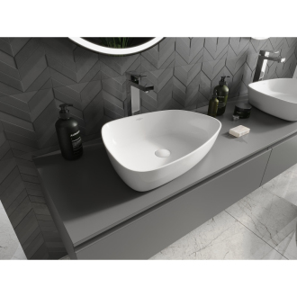 Mexen Ono umývadlo na dosku z konglomerátu 51 x 39 cm, biela - 23045101
