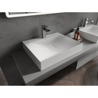 Mexen Poli umývadlo na dosku z konglomerátu 1/O 60 x 48 cm, biela - 23026001