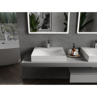 Mexen Poli umývadlo na dosku z konglomerátu 1/O 60 x 48 cm, biela - 23026001
