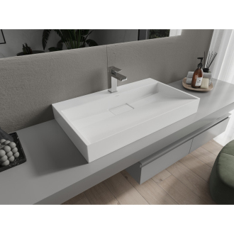 Mexen Ava umývadlo na dosku z konglomerátu 1/O 80 x 46 cm, biela - 23018001
