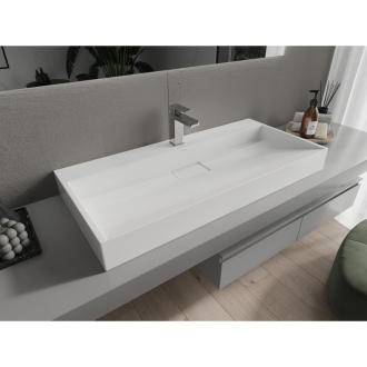 Mexen Ava umývadlo na dosku z konglomerátu 1/O 100 x 46 cm, biela - 23011001