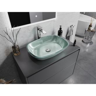 Mexen Araks sklenené umývadlo na dosku 54 x 39 cm, strieborné - 24155411