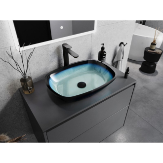 Mexen Araks sklenené umývadlo na dosku 54 x 39 cm, modré - 24155447