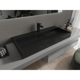 Mexen Ava umývadlo na dosku z konglomerátu 1/O 100 x 46 cm, čierna - 23011071