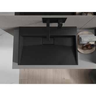 Mexen Ava umývadlo na dosku z konglomerátu B/O 70 x 46 cm, čierna - 23017070