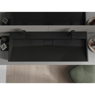 Mexen Ava umývadlo na dosku z konglomerátu 2/O 120 x 46 cm, čierna - 23011272