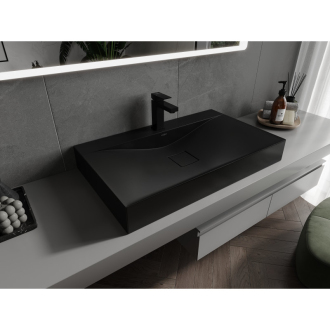 Mexen Poli umývadlo na dosku z konglomerátu 1/O 80 x 48 cm, čierna - 23028071