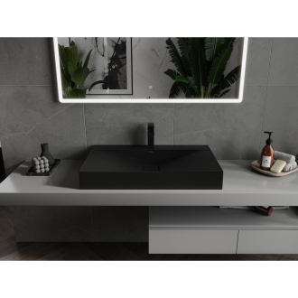 Mexen Poli umývadlo na dosku z konglomerátu 1/O 80 x 48 cm, čierna - 23028071