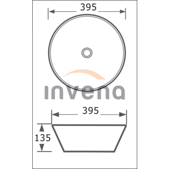Invena DOKOS CE-19-011-C Umývadlo na dosku 40cm, biela