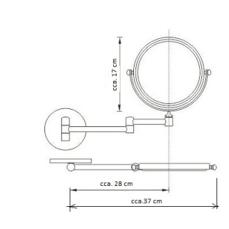 kozmetické zrkadlo nástenné, okrúhle KD02090705