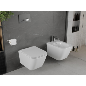 MEXEN Madox Závesná WC misa Rimless + sedátko Soft close Duroplast, biela 30154000