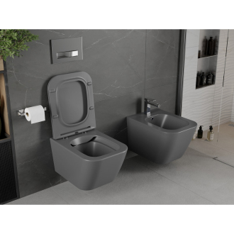 Mexen MADOX Závesné WC Rimless Slim, soft close, sivá mat 30154061