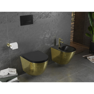 Mexen Lena závesný bidet, matná čierno / zlatá stupnica - 35224878