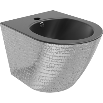 Mexen Lena závesný bidet, matná čierna/strieborný vzor stupnice - 35224872