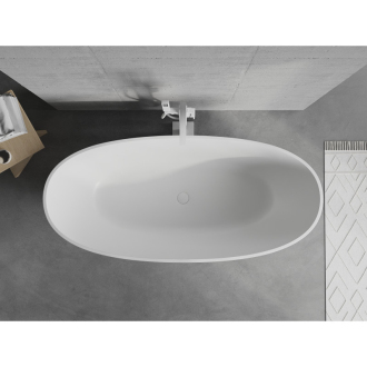 Mexen Bari voľne stojaca vaňa z konglomerátu 165 x 75 cm, matná biela - 57221657500