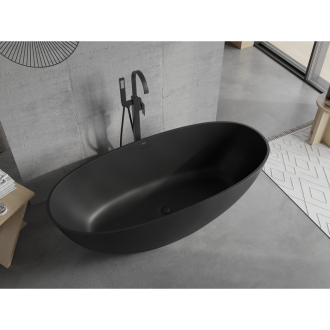 Mexen Bari voľne stojaca vaňa z konglomerátu 165 x 75 cm, matná čierna - 57221657570