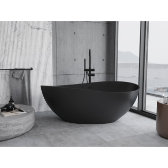 Mexen Parma voľne stojaca vaňa z konglomerátu 160 x 95 cm, matná čierna - 57231609570