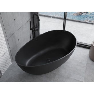Mexen Parma voľne stojaca vaňa z konglomerátu 160 x 95 cm, matná čierna - 57231609570