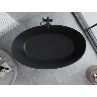 Mexen Parma voľne stojaca vaňa z konglomerátu 160 x 95 cm, matná čierna - 57231609570